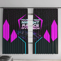 Personalized Night Race Division Window Curtain Cyberpunk Racing Synthwave Motorsport Neon Graphic