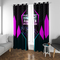 Personalized Night Race Division Window Curtain Cyberpunk Racing Synthwave Motorsport Neon Graphic