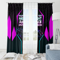 Personalized Night Race Division Window Curtain Cyberpunk Racing Synthwave Motorsport Neon Graphic