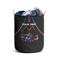 Personalized Night Race Division Motorsport Laundry Basket Futuristic Neon Open Wheel Auto Racing