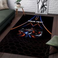 Personalized Night Race Division Motorsport Area Rug Futuristic Neon Open Wheel Auto Racing
