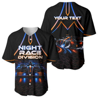 Personalized Night Race Division Motorsport Baseball Jersey Futuristic Neon Open Wheel Auto Racing