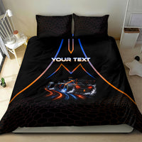 Personalized Night Race Division Motorsport Bedding Set Futuristic Neon Open Wheel Auto Racing