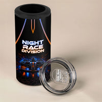 Personalized Night Race Division Motorsport 4 in 1 Can Cooler Tumbler Futuristic Neon Open Wheel Auto Racing