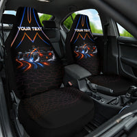Personalized Night Race Division Motorsport Car Seat Cover Futuristic Neon Open Wheel Auto Racing