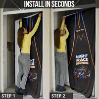Personalized Night Race Division Motorsport Door Cover Futuristic Neon Open Wheel Auto Racing