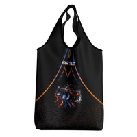 Personalized Night Race Division Motorsport Grocery Bag Futuristic Neon Open Wheel Auto Racing