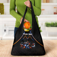Personalized Night Race Division Motorsport Grocery Bag Futuristic Neon Open Wheel Auto Racing