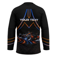 Personalized Night Race Division Motorsport Hockey Jersey Futuristic Neon Open Wheel Auto Racing