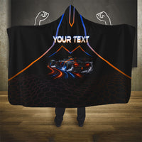 Personalized Night Race Division Motorsport Hooded Blanket Futuristic Neon Open Wheel Auto Racing