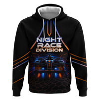 Personalized Night Race Division Motorsport Hoodie Futuristic Neon Open Wheel Auto Racing