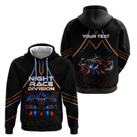 Personalized Night Race Division Motorsport Hoodie Futuristic Neon Open Wheel Auto Racing