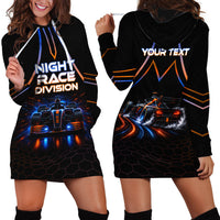 Personalized Night Race Division Motorsport Hoodie Dress Futuristic Neon Open Wheel Auto Racing
