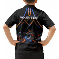Personalized Night Race Division Motorsport Kid Hawaiian Shirt Futuristic Neon Open Wheel Auto Racing