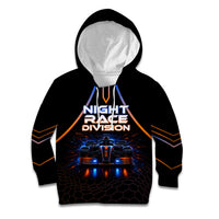 Personalized Night Race Division Motorsport Kid Hoodie Futuristic Neon Open Wheel Auto Racing