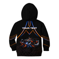 Personalized Night Race Division Motorsport Kid Hoodie Futuristic Neon Open Wheel Auto Racing