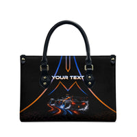 Personalized Night Race Division Motorsport Leather Bag Futuristic Neon Open Wheel Auto Racing