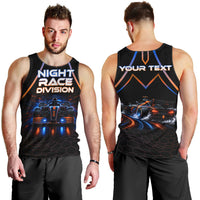 Personalized Night Race Division Motorsport Men Tank Top Futuristic Neon Open Wheel Auto Racing
