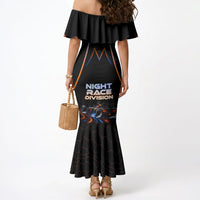 Personalized Night Race Division Motorsport Mermaid Dress Futuristic Neon Open Wheel Auto Racing