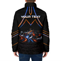 Personalized Night Race Division Motorsport Padded Jacket Futuristic Neon Open Wheel Auto Racing