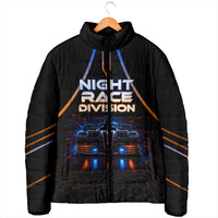 Personalized Night Race Division Motorsport Padded Jacket Futuristic Neon Open Wheel Auto Racing