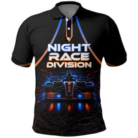 Personalized Night Race Division Motorsport Polo Shirt Futuristic Neon Open Wheel Auto Racing