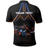 Personalized Night Race Division Motorsport Polo Shirt Futuristic Neon Open Wheel Auto Racing