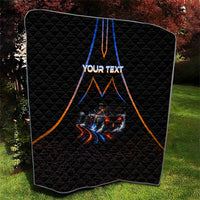 Personalized Night Race Division Motorsport Quilt Futuristic Neon Open Wheel Auto Racing