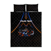 Personalized Night Race Division Motorsport Quilt Bed Set Futuristic Neon Open Wheel Auto Racing