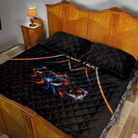Personalized Night Race Division Motorsport Quilt Bed Set Futuristic Neon Open Wheel Auto Racing