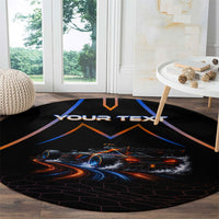 Personalized Night Race Division Motorsport Round Carpet Futuristic Neon Open Wheel Auto Racing