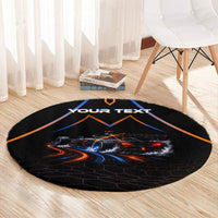 Personalized Night Race Division Motorsport Round Carpet Futuristic Neon Open Wheel Auto Racing