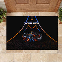 Personalized Night Race Division Motorsport Rubber Doormat Futuristic Neon Open Wheel Auto Racing