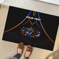 Personalized Night Race Division Motorsport Rubber Doormat Futuristic Neon Open Wheel Auto Racing