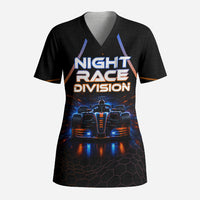 Personalized Night Race Division Motorsport Scrub Top Futuristic Neon Open Wheel Auto Racing