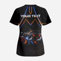 Personalized Night Race Division Motorsport Scrub Top Futuristic Neon Open Wheel Auto Racing