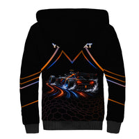 Personalized Night Race Division Motorsport Sherpa Hoodie Futuristic Neon Open Wheel Auto Racing