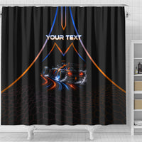 Personalized Night Race Division Motorsport Shower Curtain Futuristic Neon Open Wheel Auto Racing
