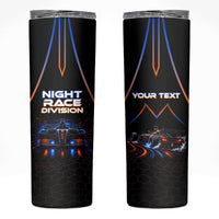Personalized Night Race Division Motorsport Skinny Tumbler Futuristic Neon Open Wheel Auto Racing