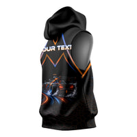 Personalized Night Race Division Motorsport Sleeveless Hoodie Futuristic Neon Open Wheel Auto Racing