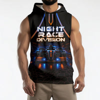 Personalized Night Race Division Motorsport Sleeveless Hoodie Futuristic Neon Open Wheel Auto Racing