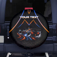 Personalized Night Race Division Motorsport Spare Tire Cover Futuristic Neon Open Wheel Auto Racing