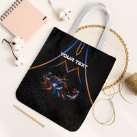 Personalized Night Race Division Motorsport Tote Bag Futuristic Neon Open Wheel Auto Racing