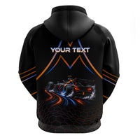 Personalized Night Race Division Motorsport Zip Hoodie Futuristic Neon Open Wheel Auto Racing