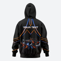 Personalized Night Race Division Motorsport Zip Hoodie Futuristic Neon Open Wheel Auto Racing