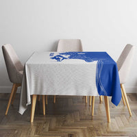 Uruguay Tablecloth with Gaucho Rider Illustration Blue White Swirl - Wonder Print Shop