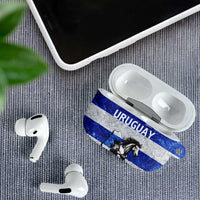 Uruguay AirPods Case with Wild Horse Illustration Blue Gray Striped - Wonder Print Shop