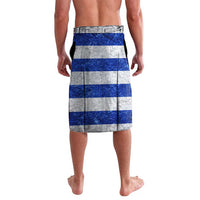 Uruguay Lavalava with Wild Horse Illustration Blue Gray Striped - Wonder Print Shop