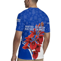 Uruguay Rugby Jersey with Erythrina Flower Illustration Blue White Nature - Wonder Print Shop