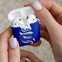Uruguay AirPods Case with Owl Illustration Blue White Abstract Motion Design - Wonder Print Shop
